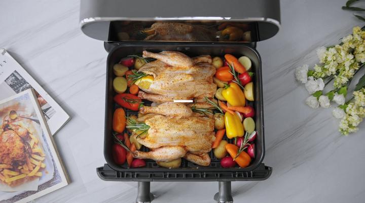 Air fryer bacon-wrapped pork