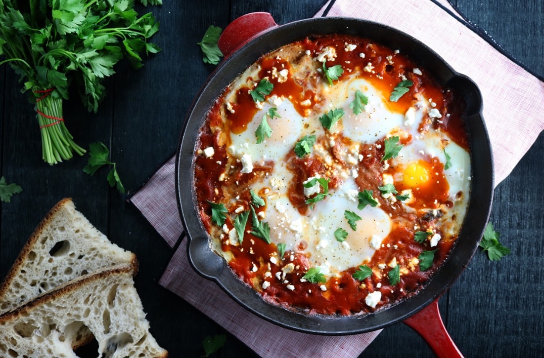 Tomato and Feta Baked Eggs