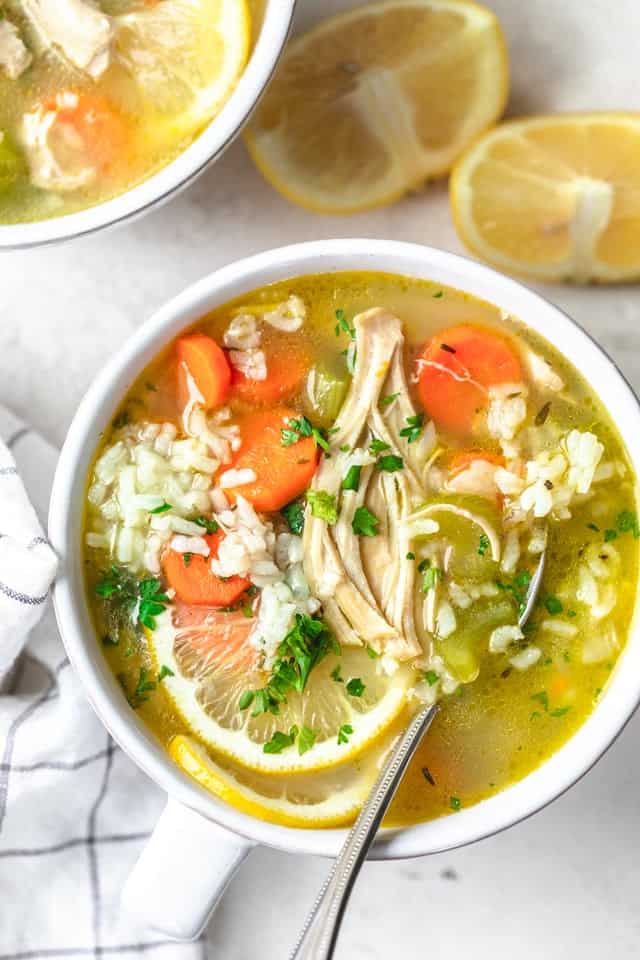 Lemon Chicken Soup with Rice