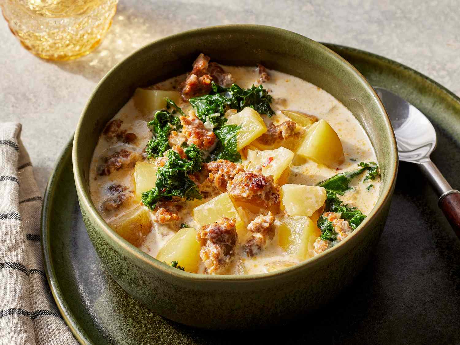 Smoked Sausage Soup with Potatoes and Kale