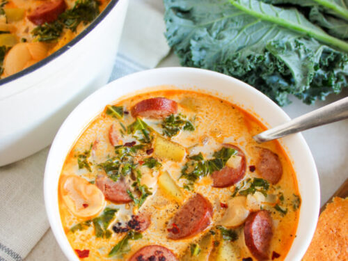 Smoked Sausage Soup with Potatoes and Kale