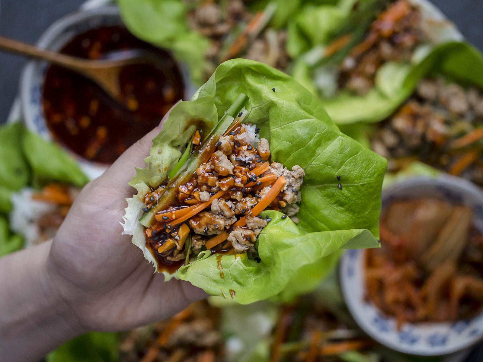 Spicy Turkey Lettuce Wraps