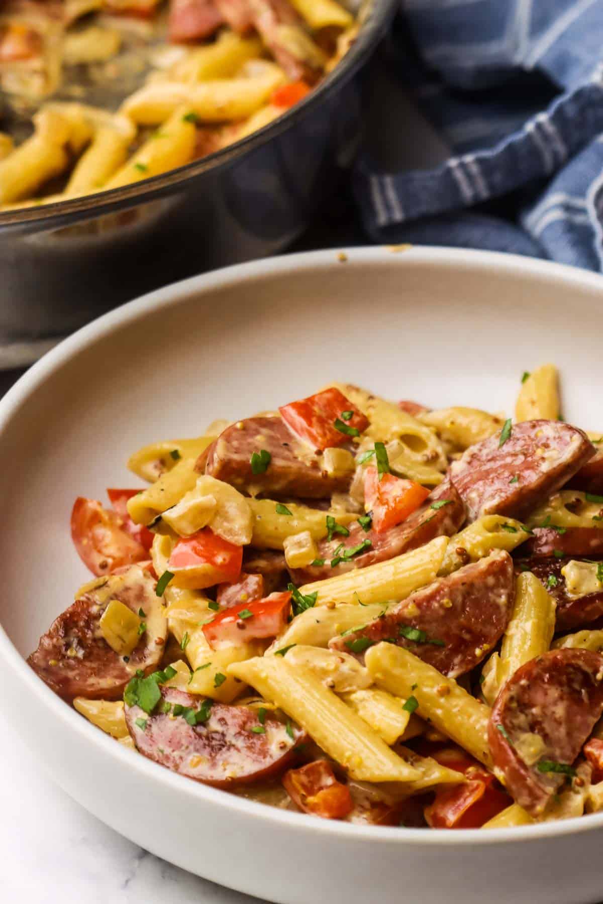 Creamy Cajun Pasta with Peppers and Smoked Sausage