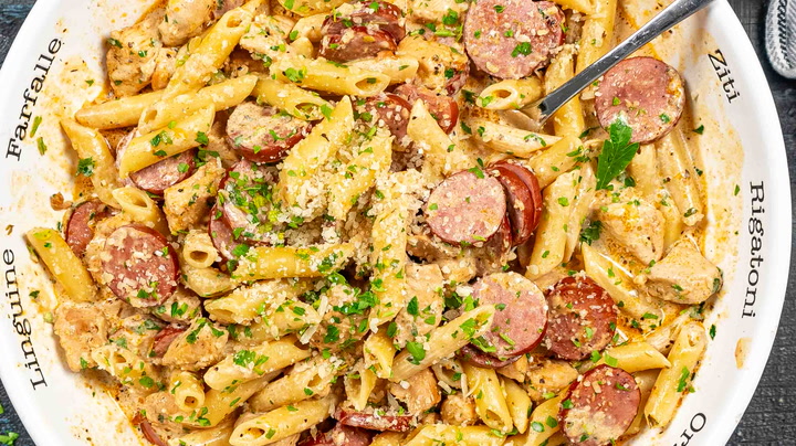 Creamy Cajun Pasta with Peppers and Smoked Sausage
