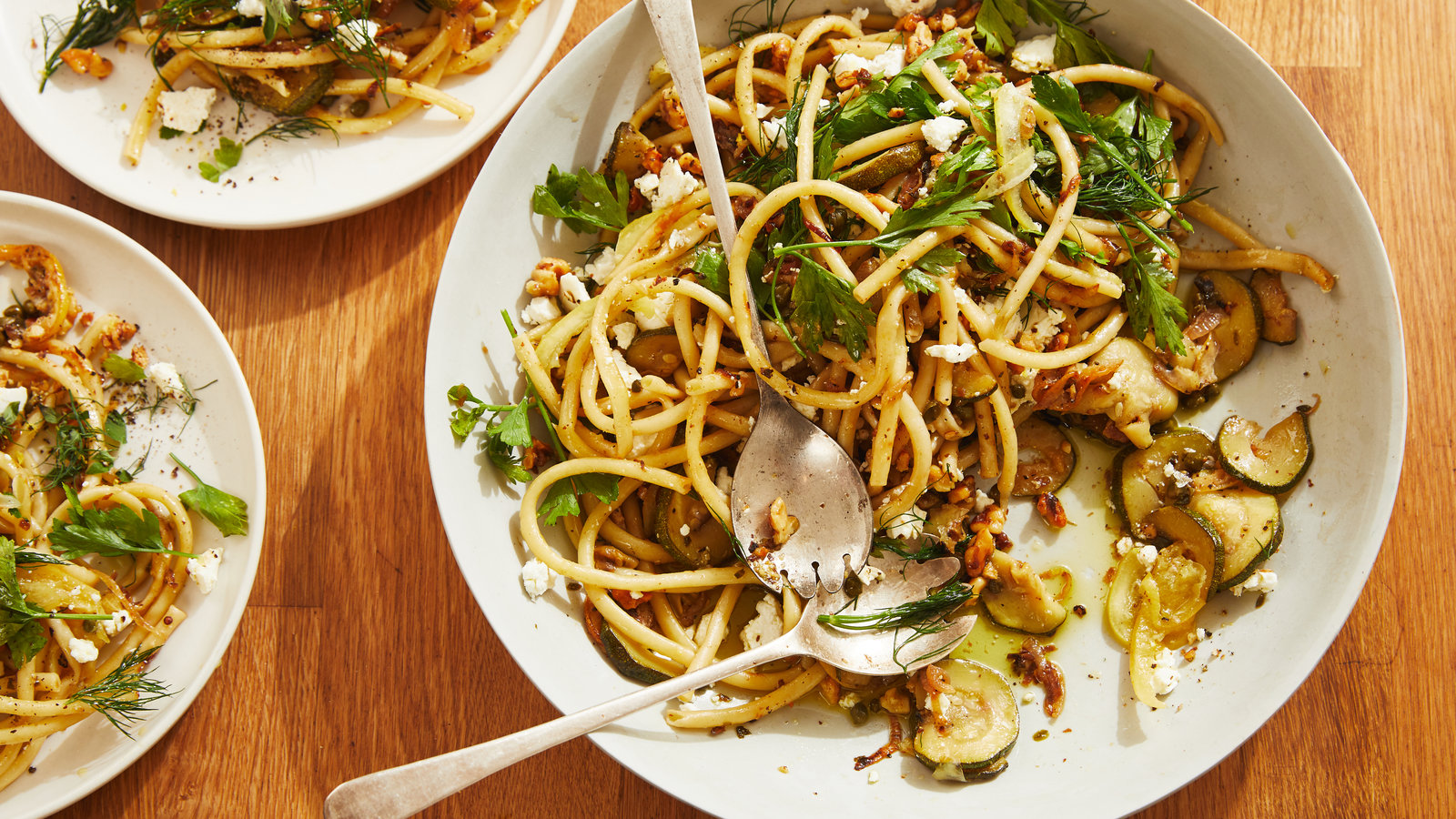 Lemon-Herb Zucchini Fettuccine