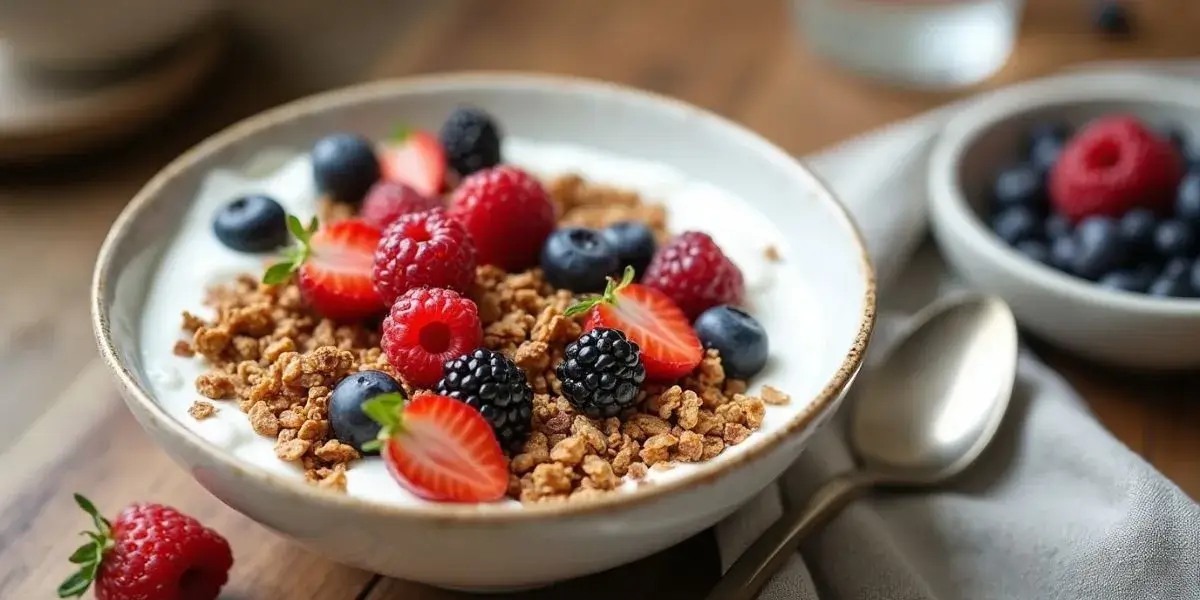 Almond-Buckwheat Granola with Yogurt and Berries