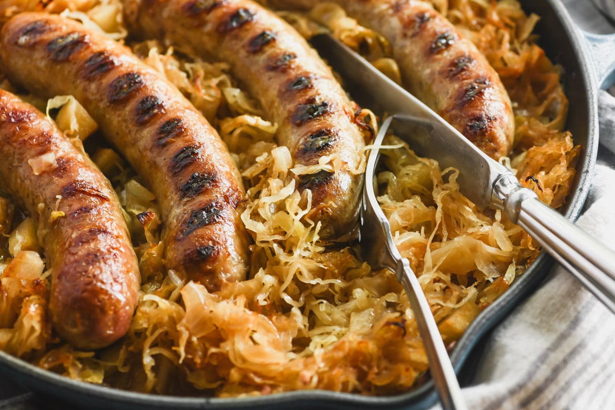 Bratwursts and Sauerkraut