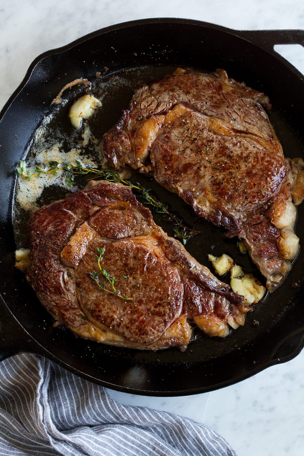 Butter-Basted Garlic Herb Skillet Steak