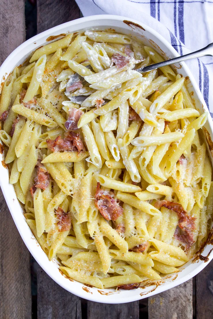 Bacon and Parmesan Penne Pasta