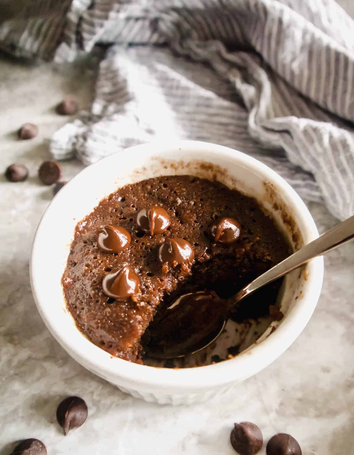 1 minute microwave chocolate brownie in a mug