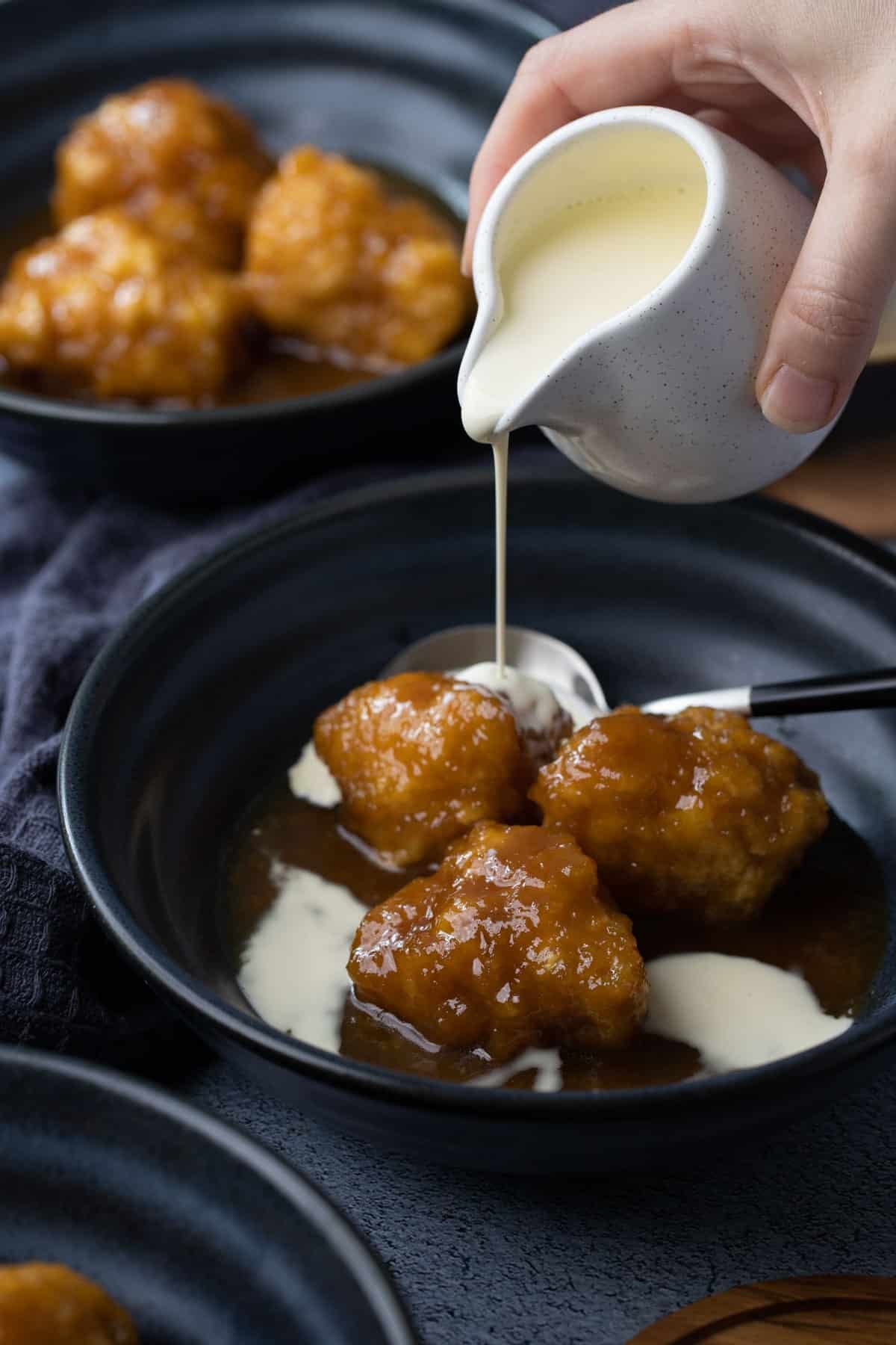 Golden syrup dumplings