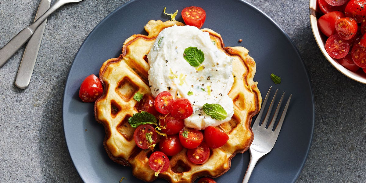 Parmesan Waffles with Lemon Ricotta