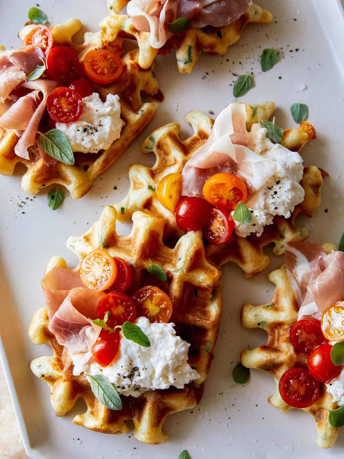 Parmesan Waffles with Lemon Ricotta
