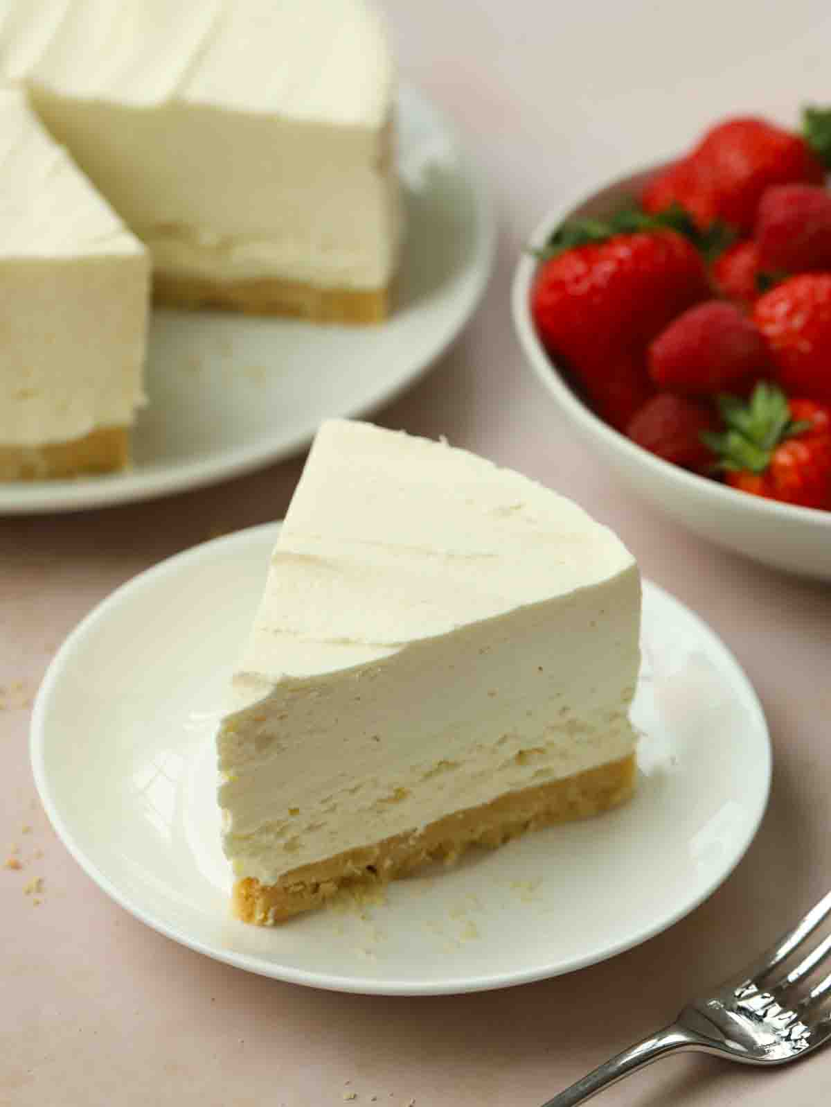 Classic no-bake vanilla cheesecake