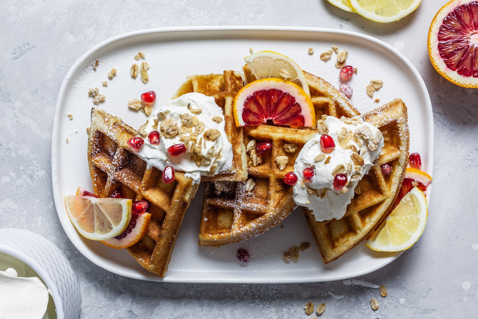 Parmesan Waffles with Lemon Ricotta