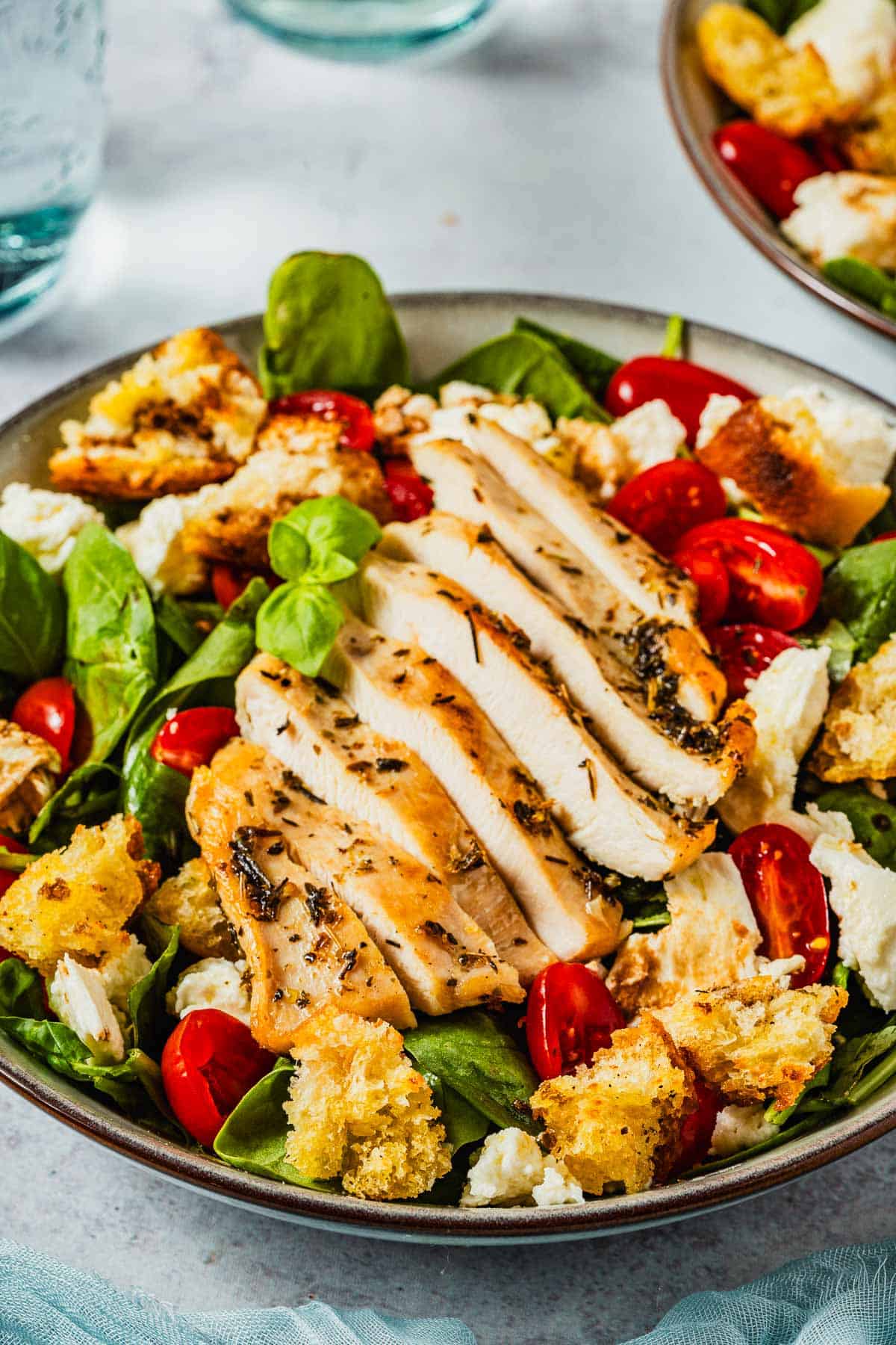 Caprese-style salad with chicken