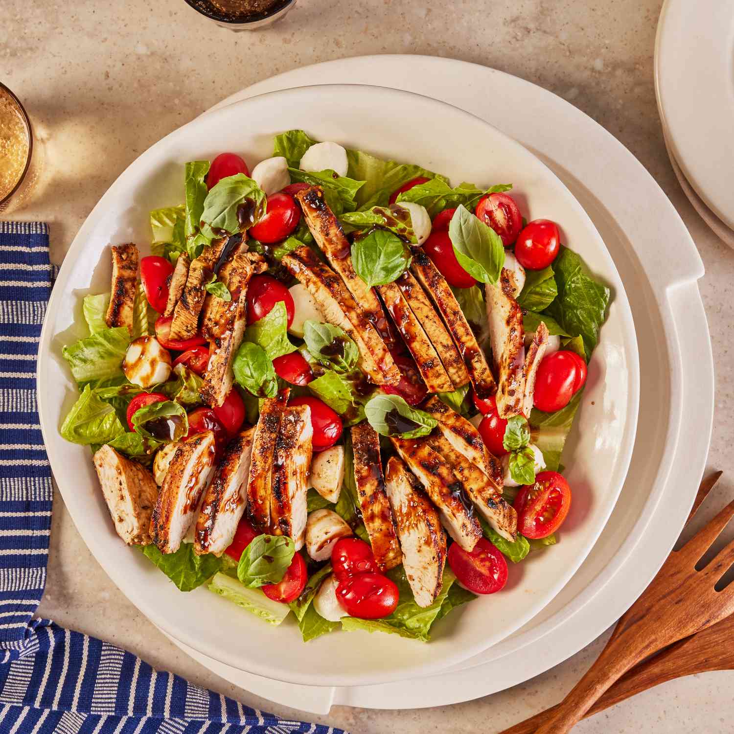 Caprese-style salad with chicken