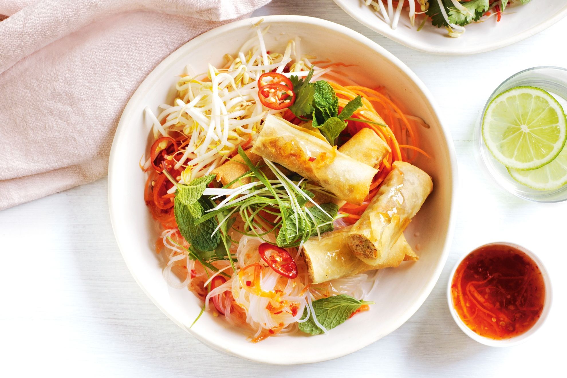 Air fryer Vietnamese-style spring roll salad