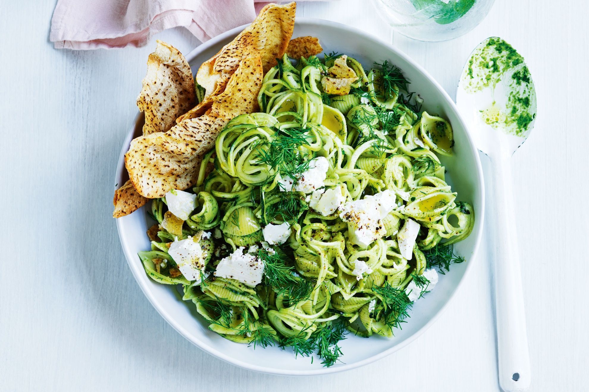 Silverbeet and fetta pasta salad