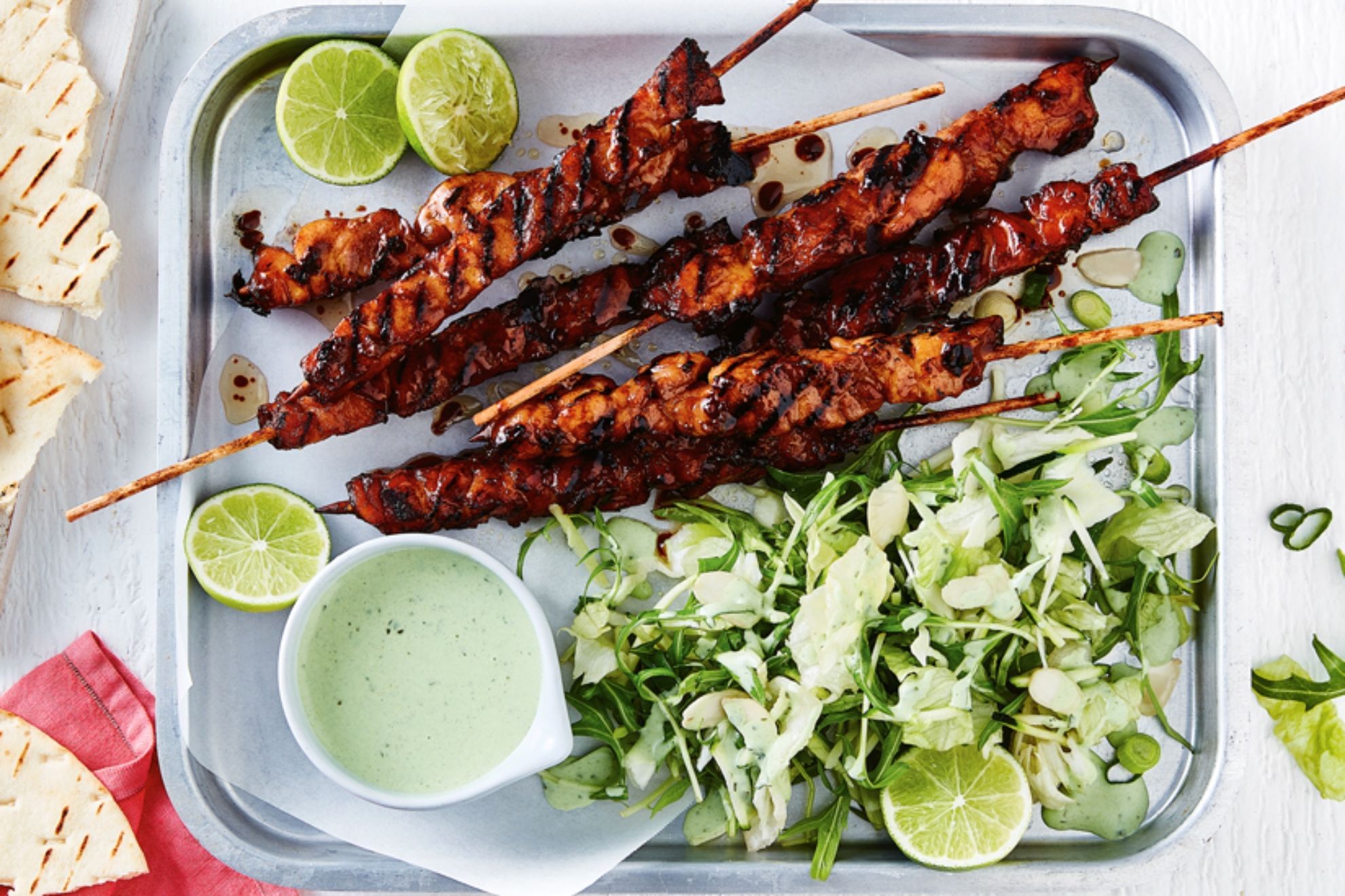 Kebabs with gyros salad