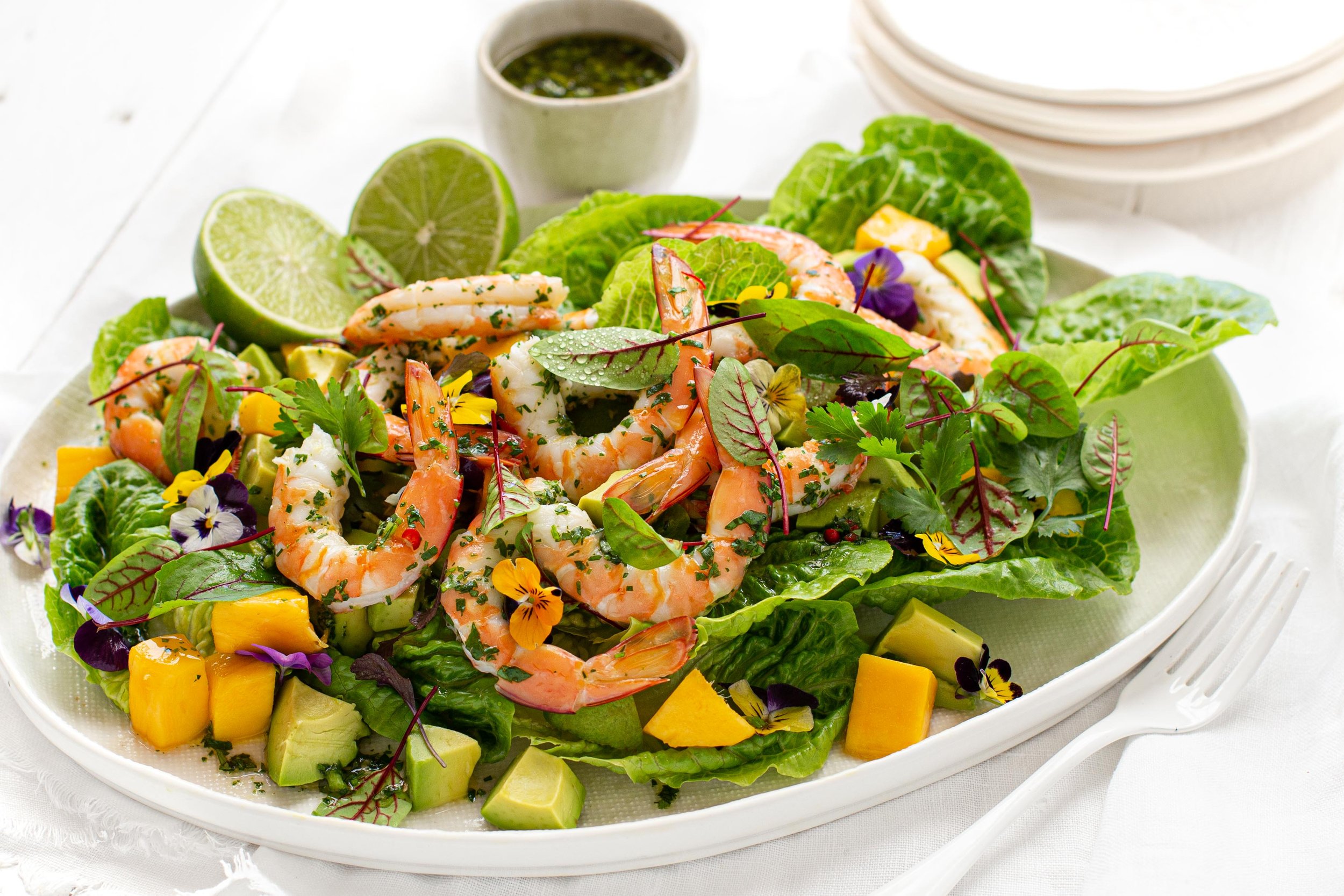 10-minute summer gnocchi and prawn salad
