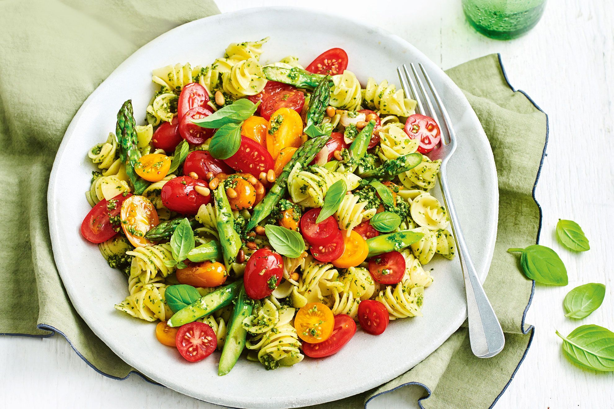 Warm tomato pasta salad