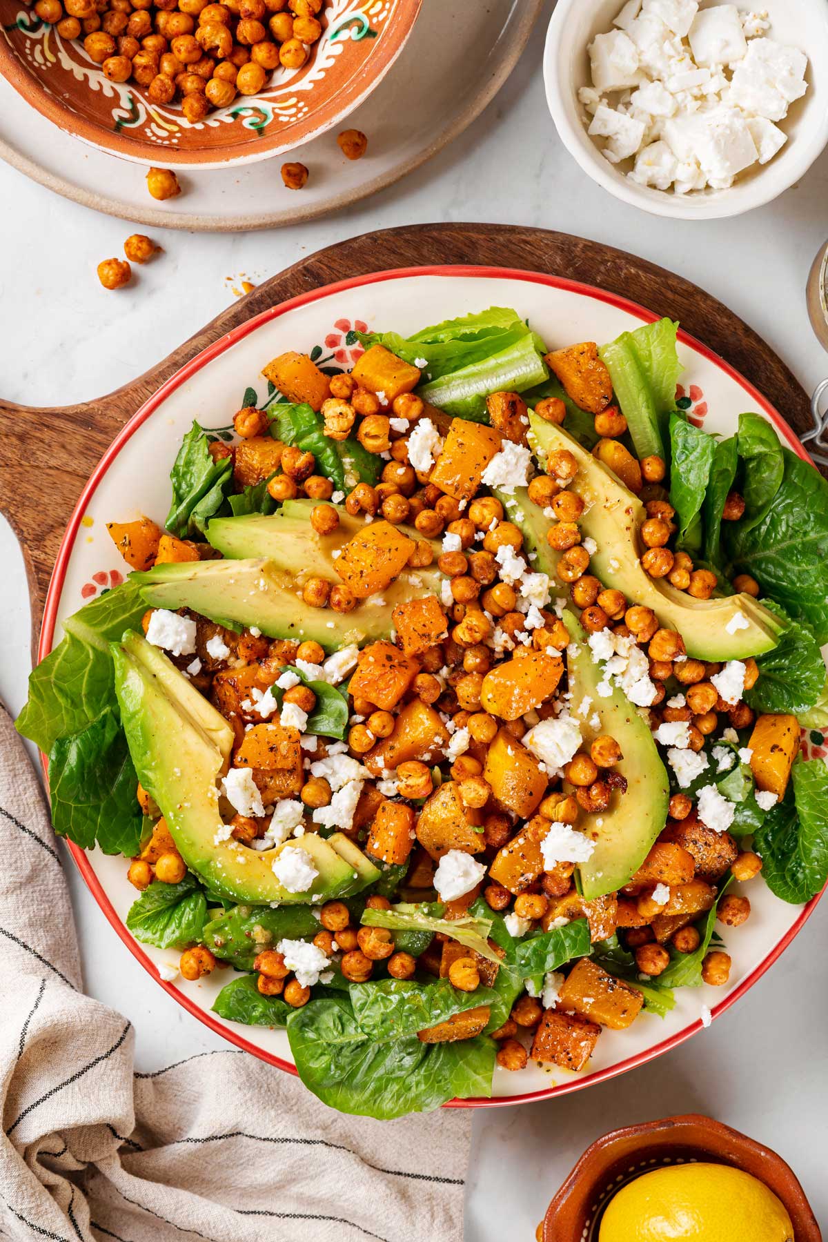 Middle Eastern style pumpkin and chickpea salad