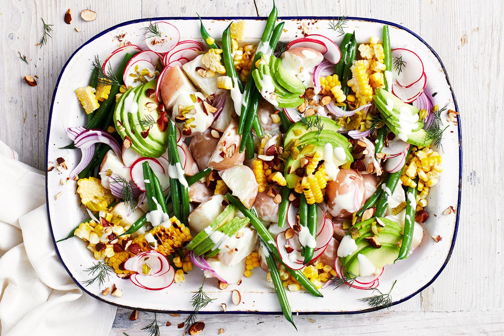 Fully loaded creamy potato salad