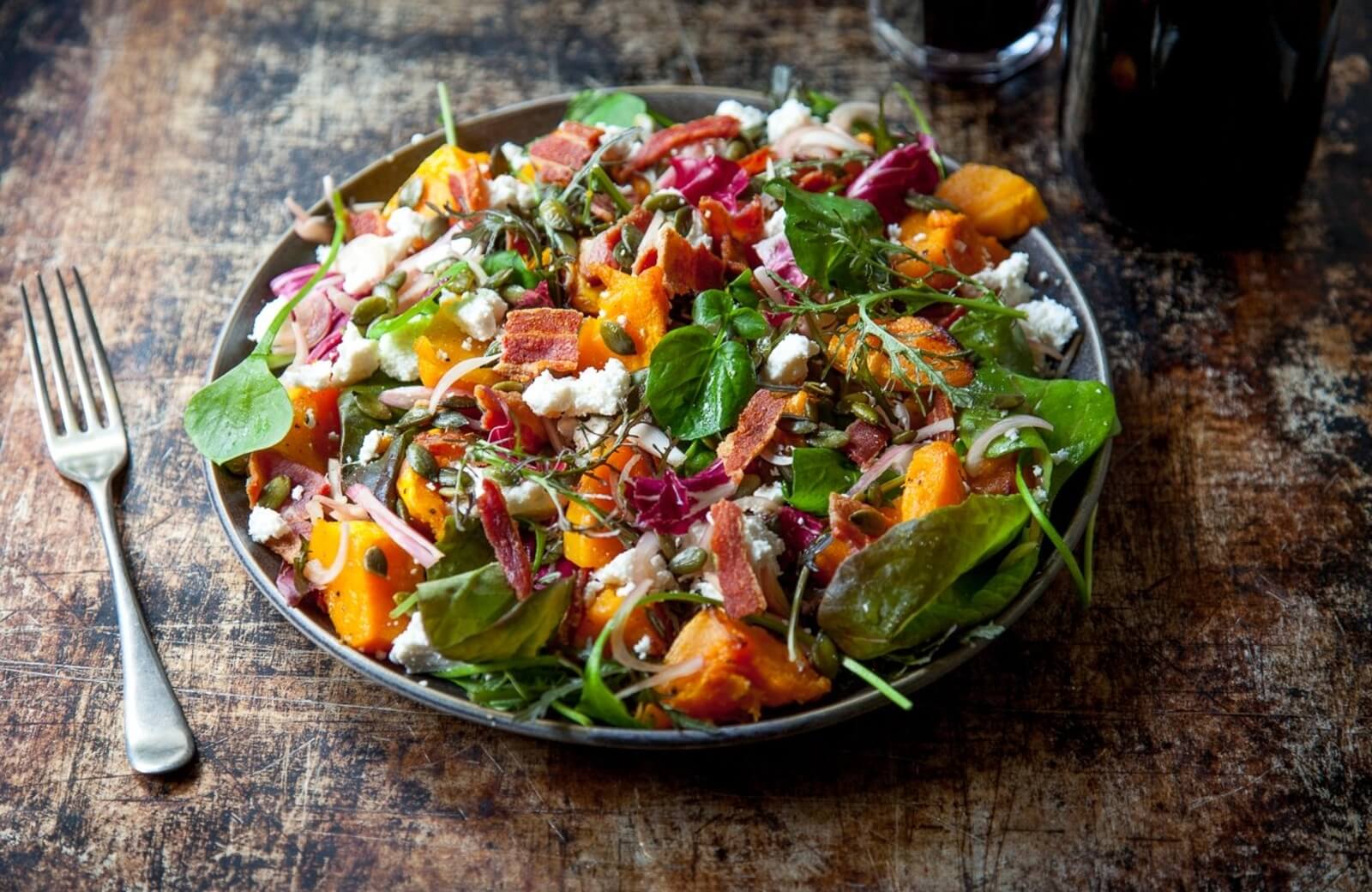 Jewelled pumpkin and pistachio salad
