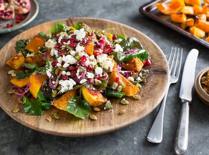 Jewelled pumpkin and pistachio salad