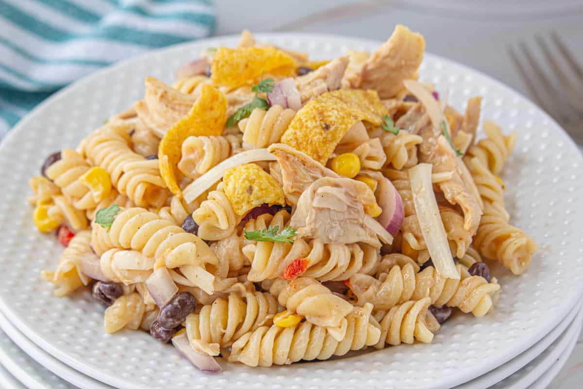 BBQ chicken pasta salad