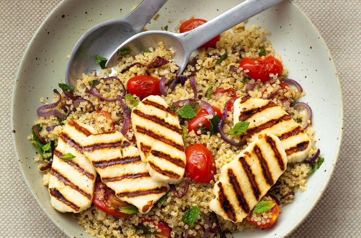 Quick haloumi and grain salad