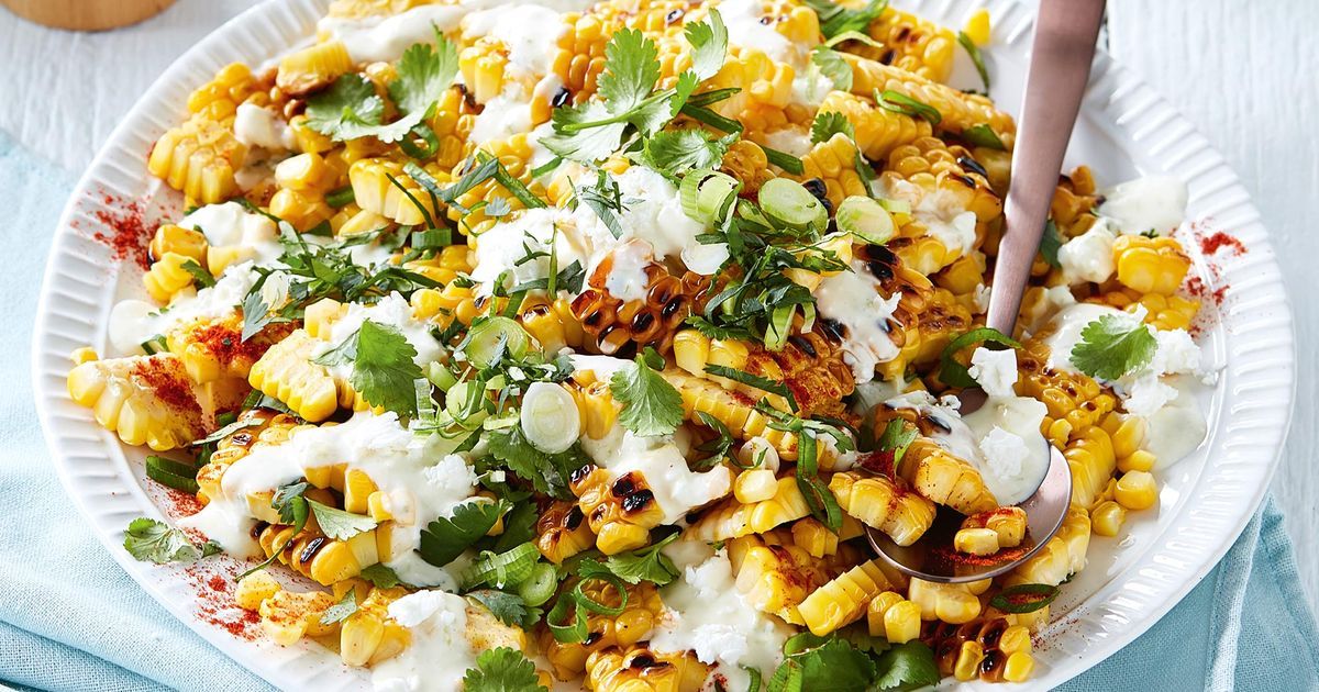 Curtis Stone s charred corn salad with fetta-coriander crema