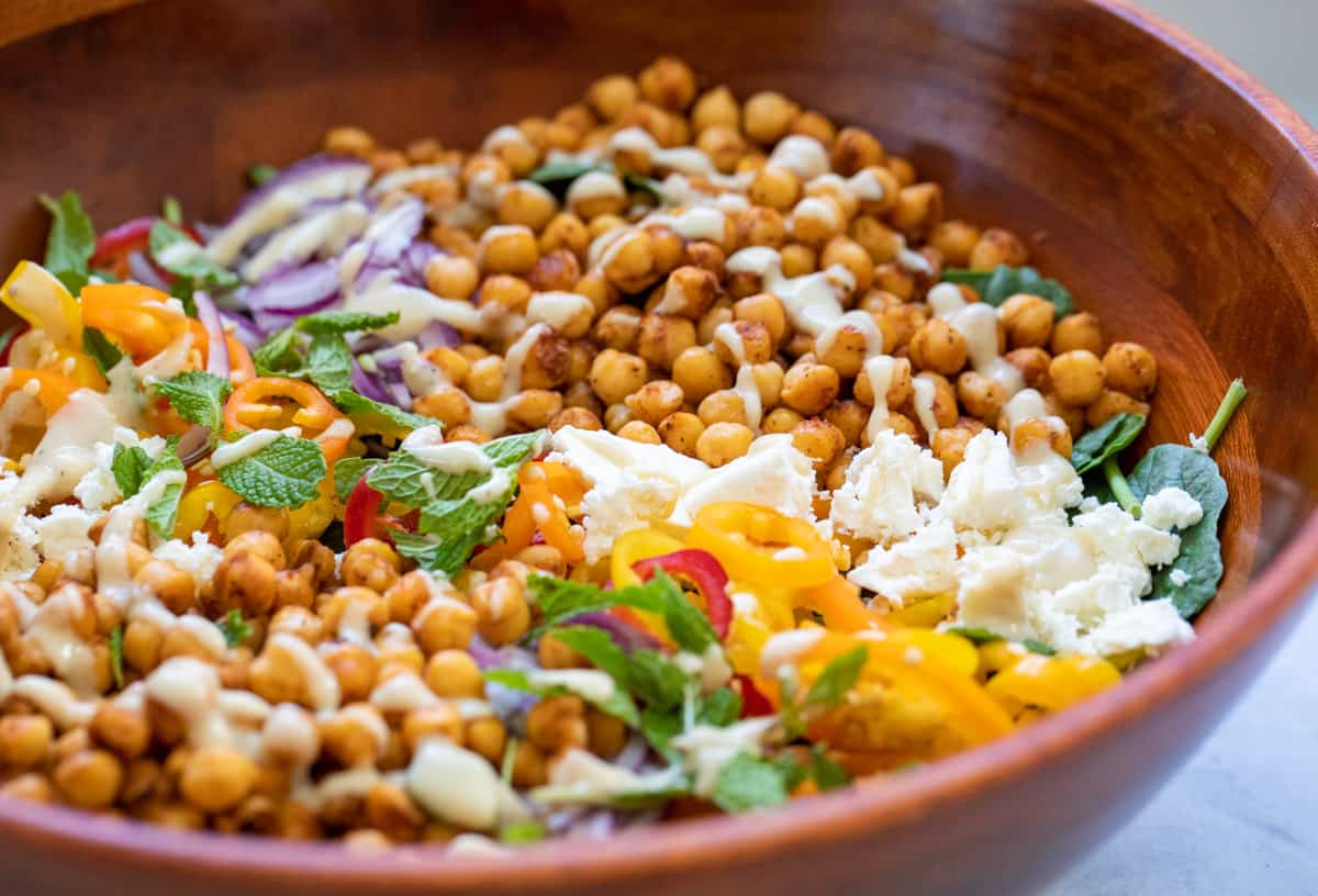 Crunchy spiced chickpea salad