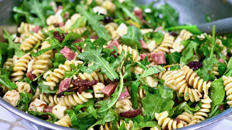Rockmelon and prosciutto pasta salad