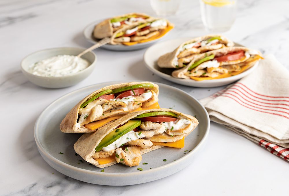 Healthy Chicken Avocado Pita Sandwich