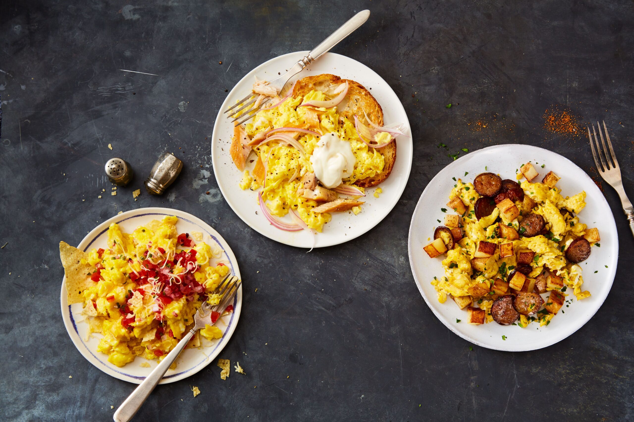 Scrambled Eggs with Smoked Trout and CrÃ¨me FraÃ®che