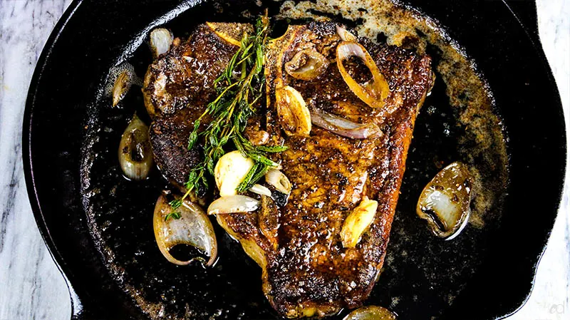 Butter-Basted Garlic Herb Skillet Steak