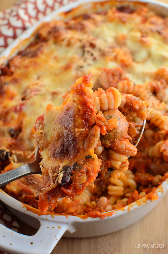 Pizza Pasta Bake with Sausage