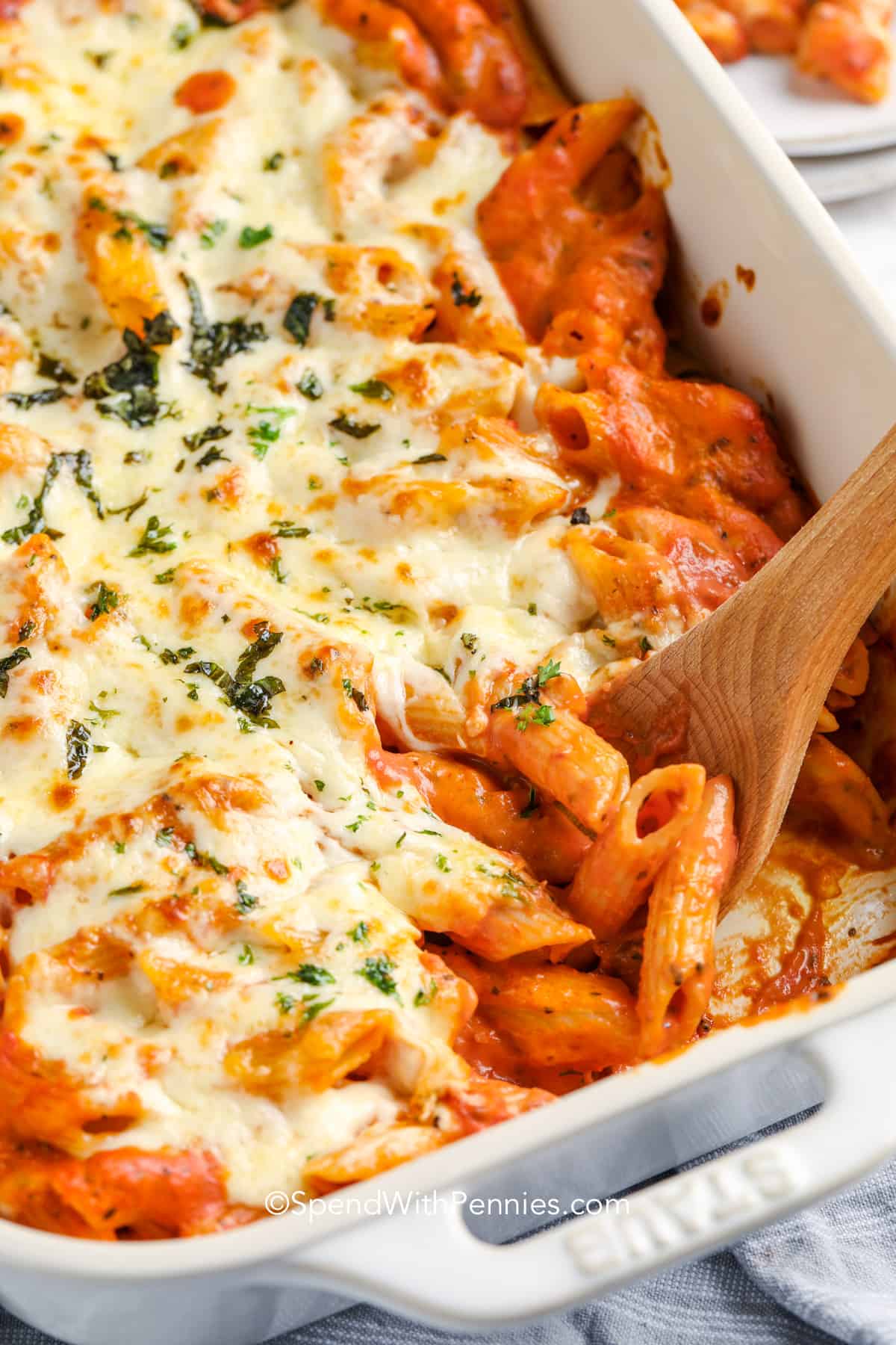 Creamy Pasta Bake with Cherry Tomatoes and Basil