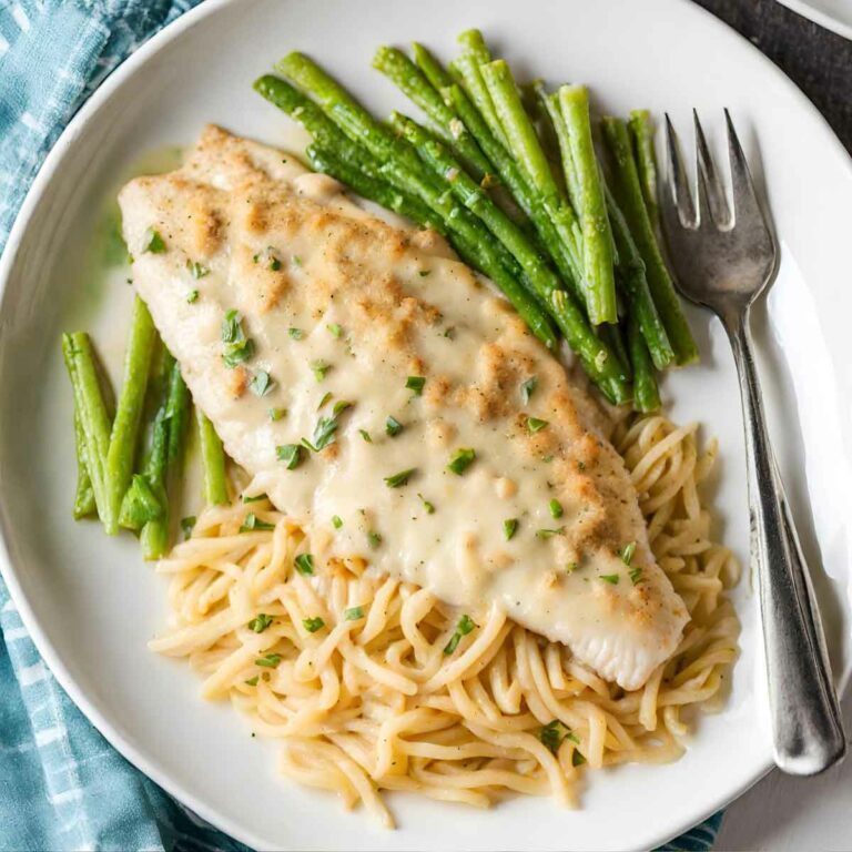 Pan-Seared Lemon Tilapia with Parmesan Pasta