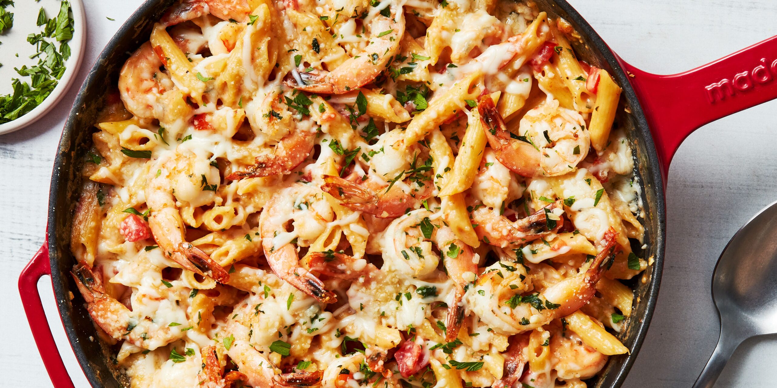 Garlic Shrimp Pasta Bake