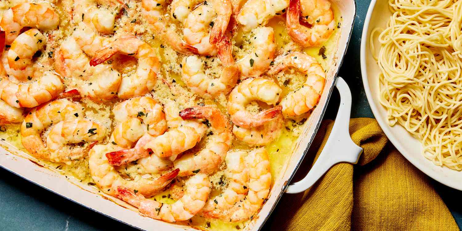 Garlic Shrimp Pasta Bake