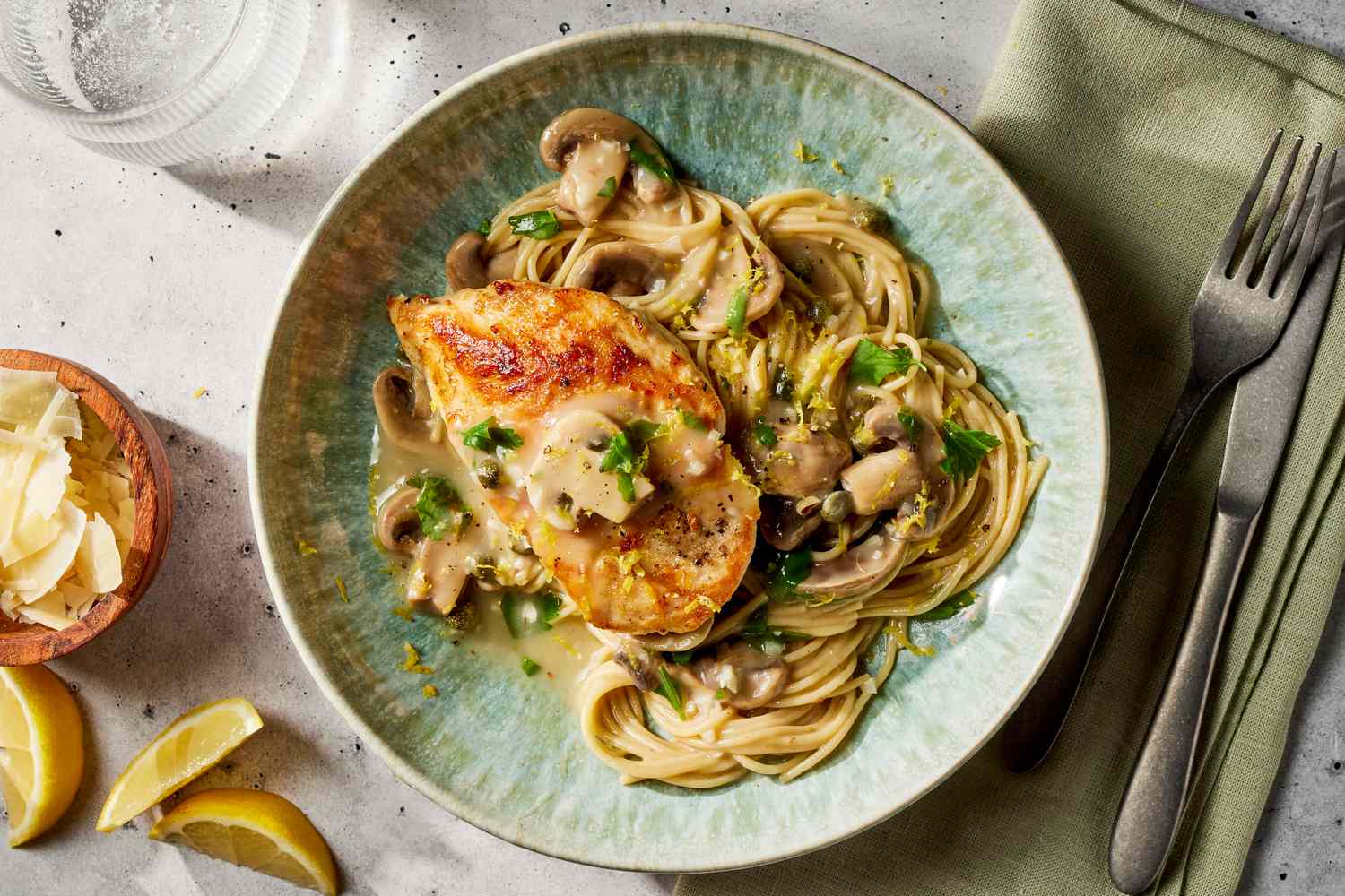 Chicken Piccata with Angel Hair Pasta