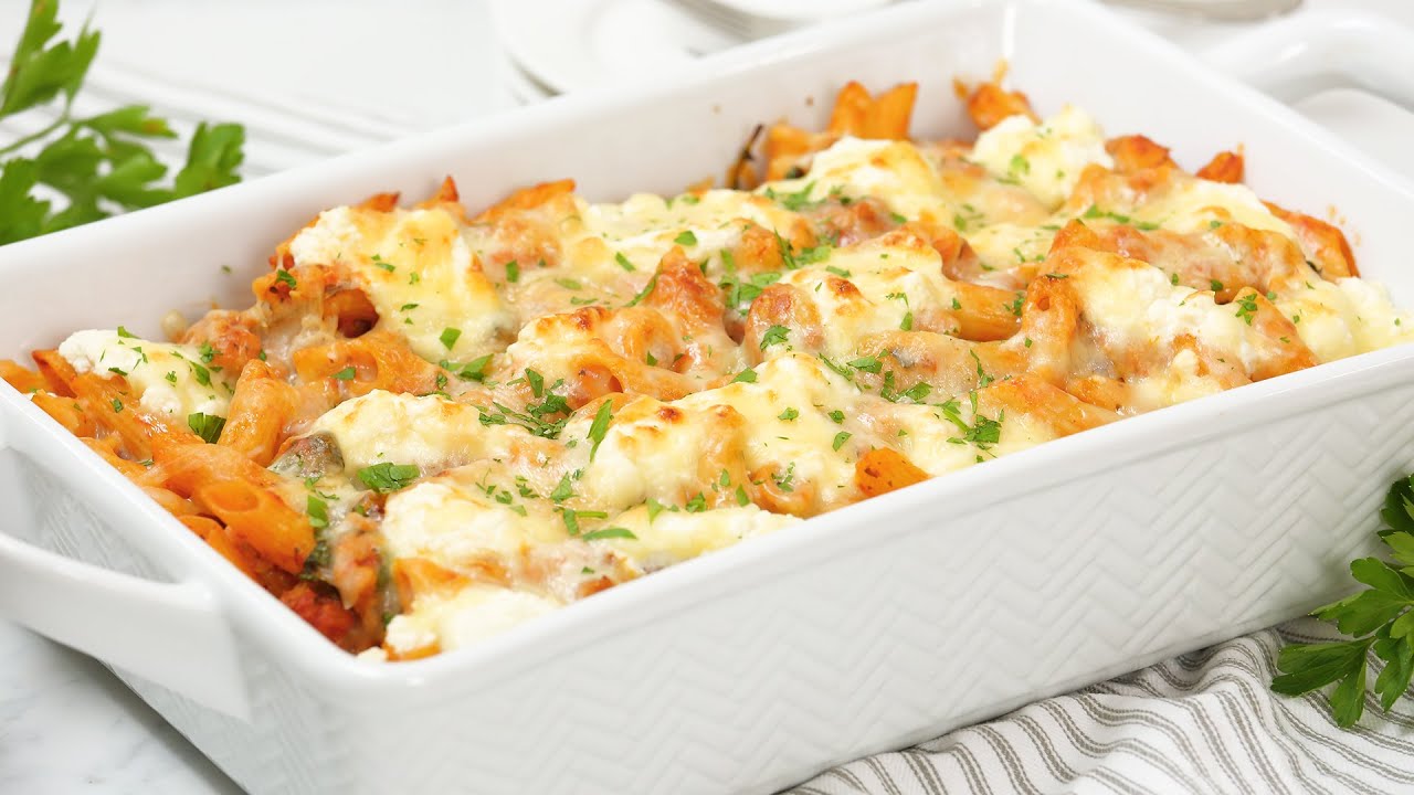 Three Cheese Baked Pasta