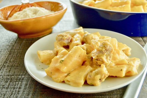 Pasta with Italian Sausage and Pumpkin Sauce