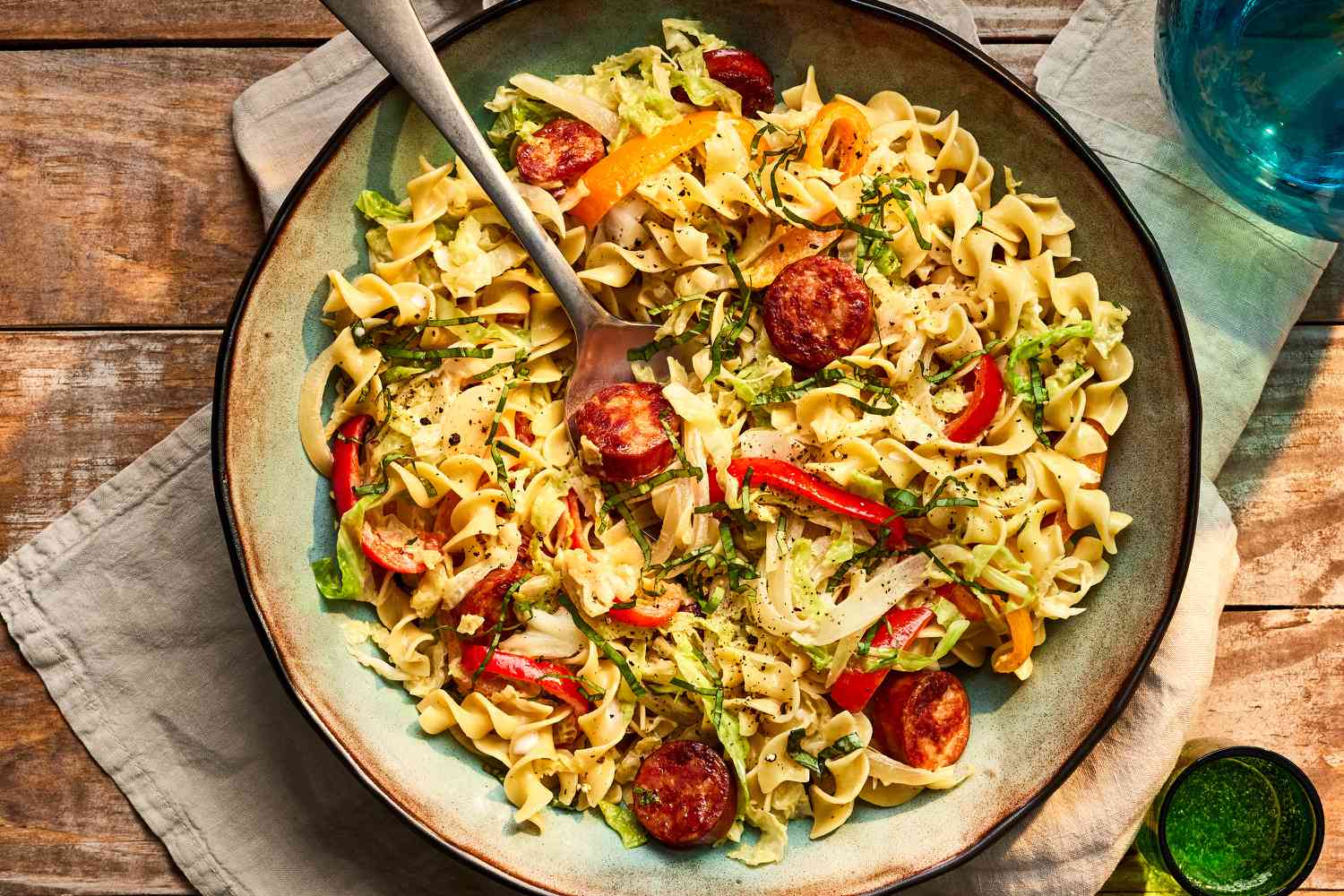 Cabbage and Smoked Sausage Pasta
