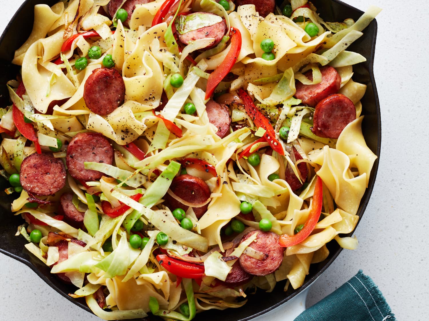Cabbage and Smoked Sausage Pasta