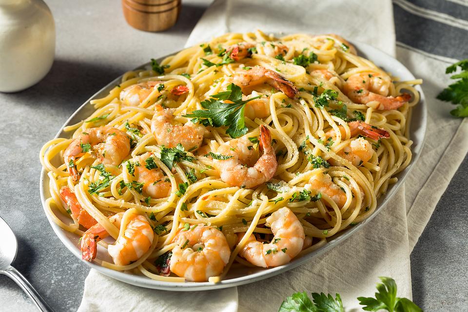 Shrimp and Feta Cheese Pasta