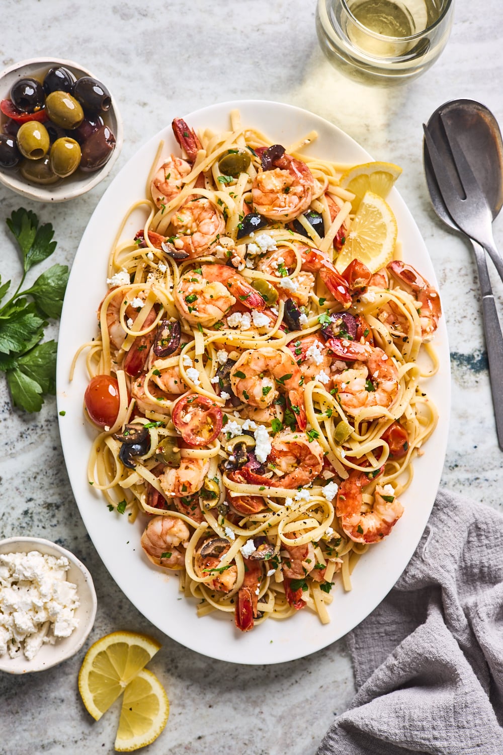 Shrimp and Feta Cheese Pasta
